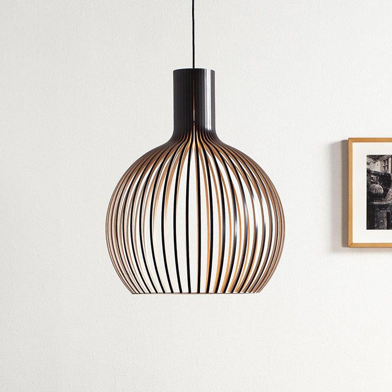 Handcrafted Wooden Pendant Light, Scandinavian Solid Wood Ceiling Light, Hanging Lamp for Dining Room, Living Room and Hallway