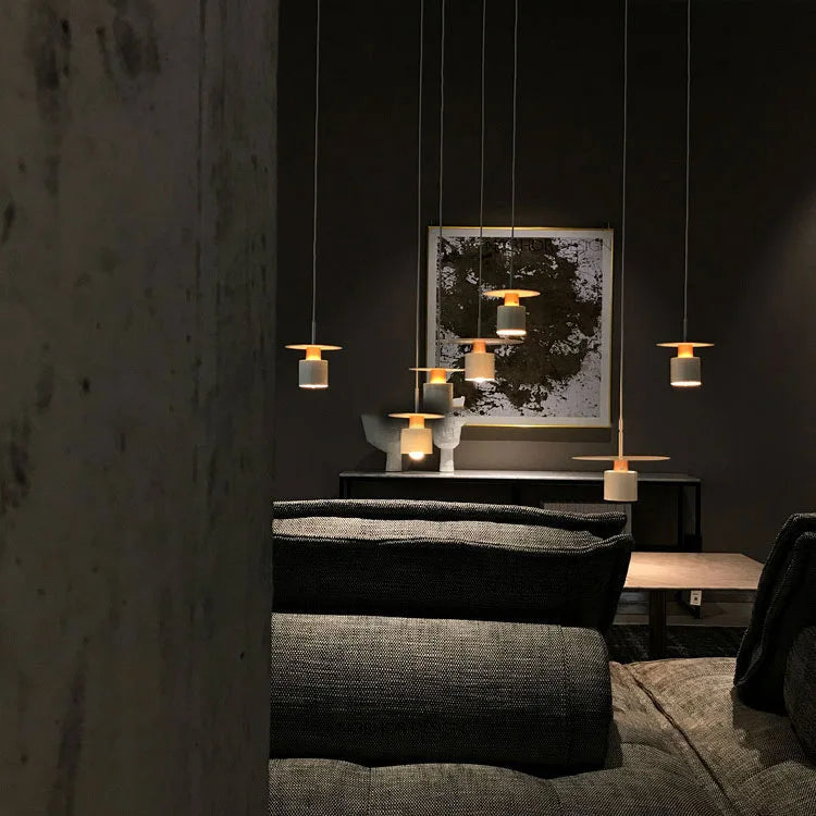 Pendant Light, Minimalist Neutral Finish Ceiling Light with Braided Cord for Dining Room, Living Room, Hallway and Bedroom