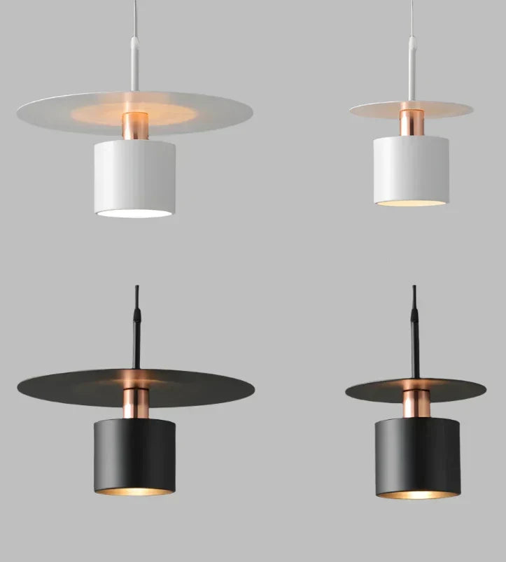 Pendant Light, Minimalist Neutral Finish Ceiling Light with Braided Cord for Dining Room, Living Room, Hallway and Bedroom