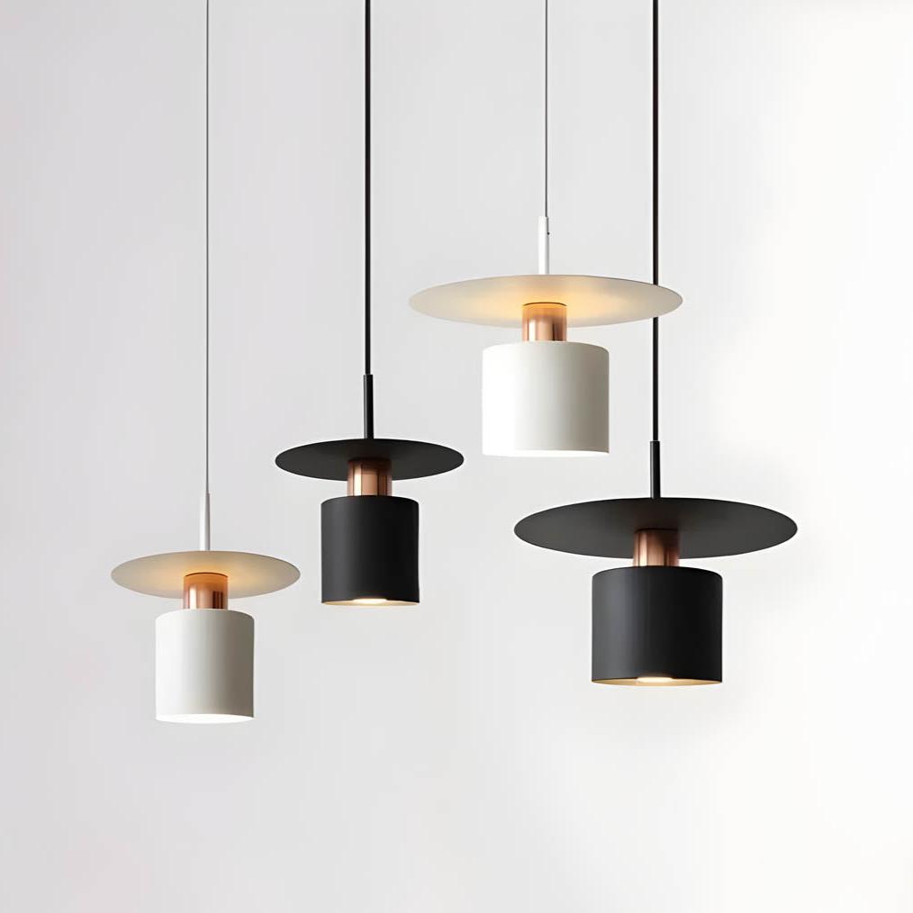 Pendant Light, Minimalist Neutral Finish Ceiling Light with Braided Cord for Dining Room, Living Room, Hallway and Bedroom