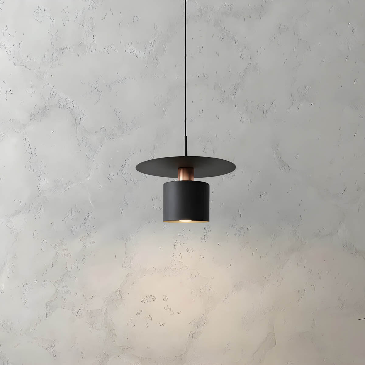Pendant Light, Minimalist Neutral Finish Ceiling Light with Braided Cord for Dining Room, Living Room, Hallway and Bedroom