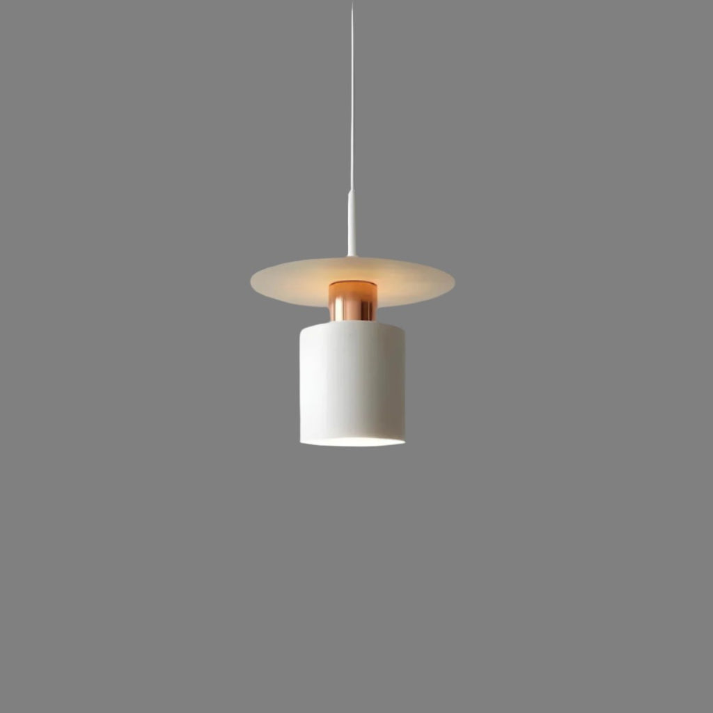 Pendant Light, Minimalist Neutral Finish Ceiling Light with Braided Cord for Dining Room, Living Room, Hallway and Bedroom