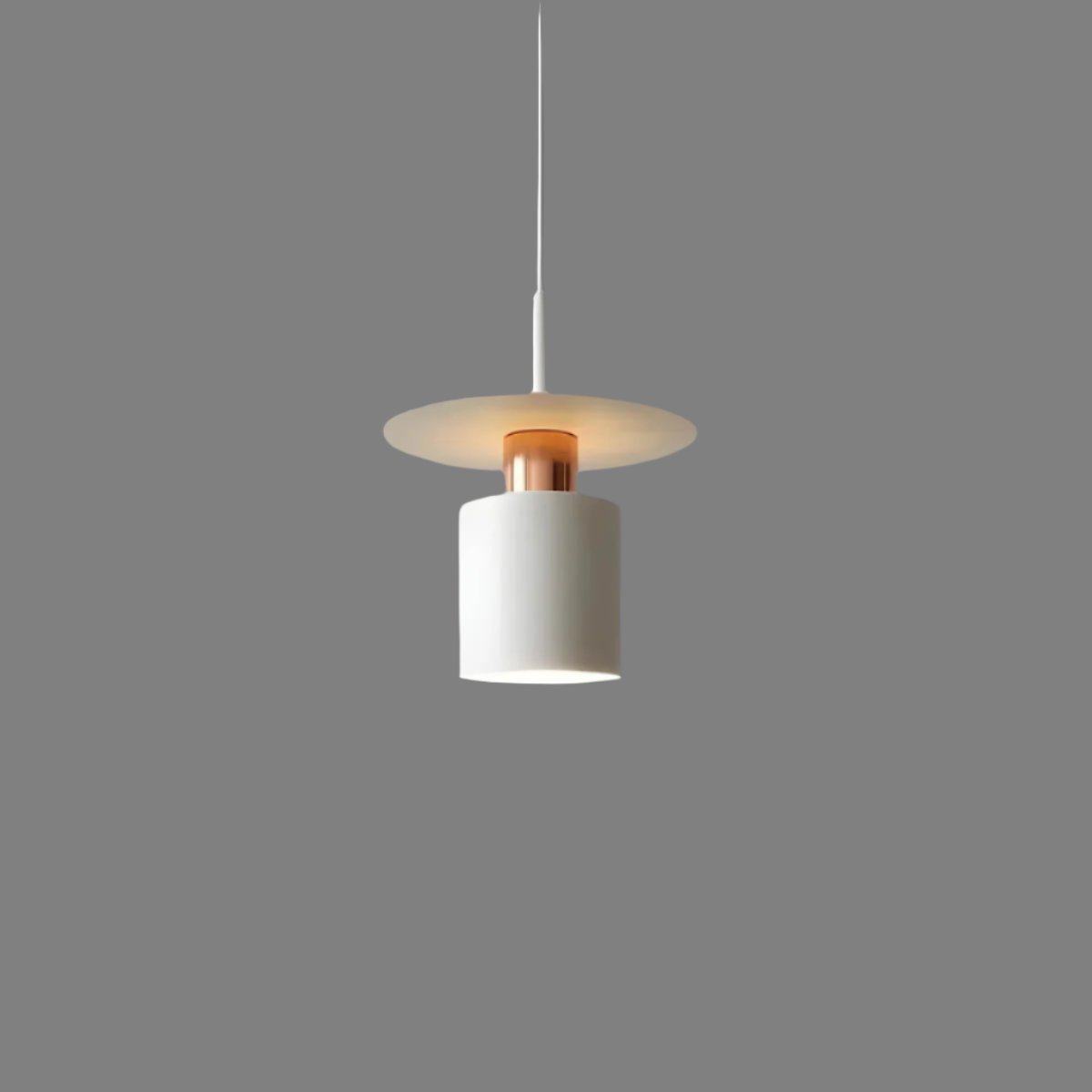 Pendant Light, Minimalist Neutral Finish Ceiling Light with Braided Cord for Dining Room, Living Room, Hallway and Bedroom