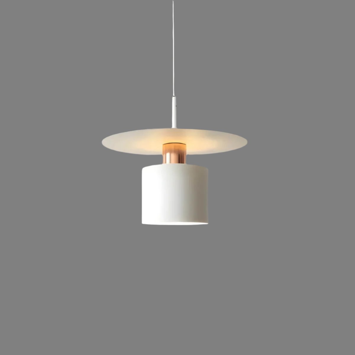 Pendant Light, Minimalist Neutral Finish Ceiling Light with Braided Cord for Dining Room, Living Room, Hallway and Bedroom