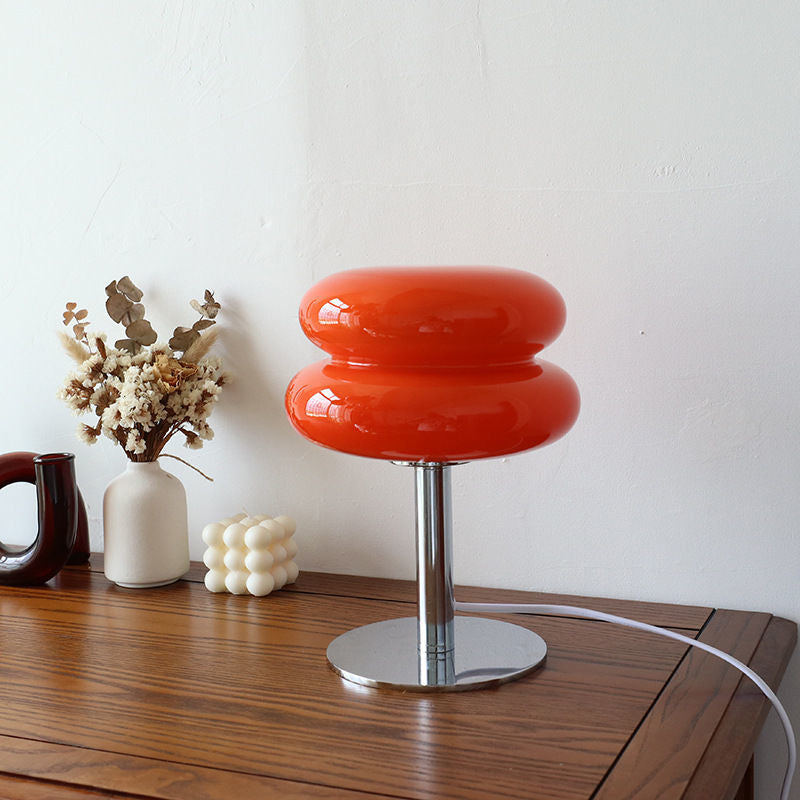 Italian Designer Glass Table Lamp, Minimalist Hand Blown Glass Accent Light for Home Office, Bedroom and Living Room