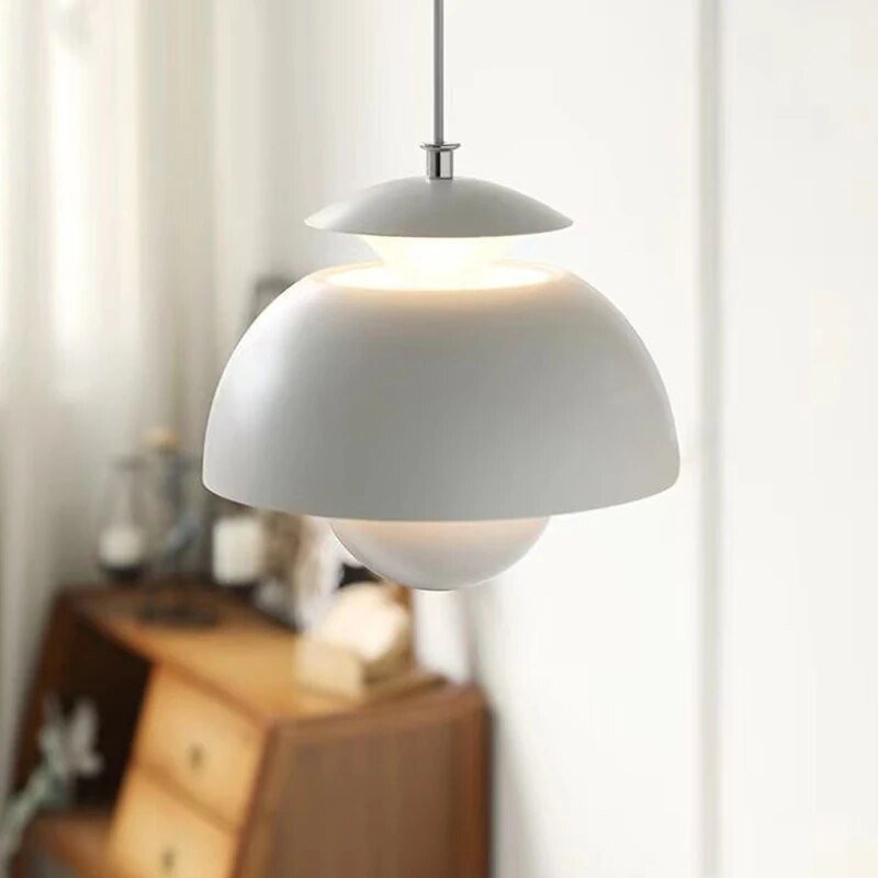 Scandinavian Modern LED Pendant Light, Sculptural Integrated LED Hanging Lamp for Dining Room, Kitchen Island and Living Room