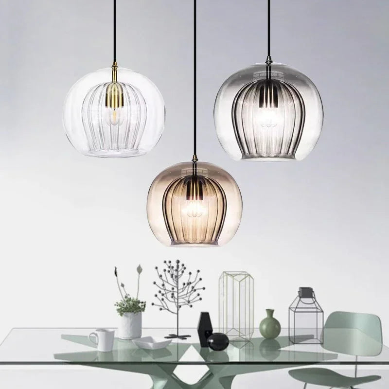 Modern Glass Pendant Light, Minimalist Glass Ceiling Light, Elegant Hanging Lamp for Dining Room, Living Room and Kitchen Island