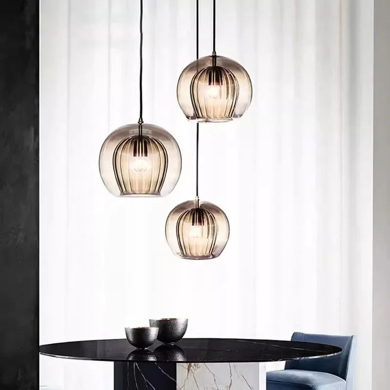 Modern Glass Pendant Light, Minimalist Glass Ceiling Light, Elegant Hanging Lamp for Dining Room, Living Room and Kitchen Island
