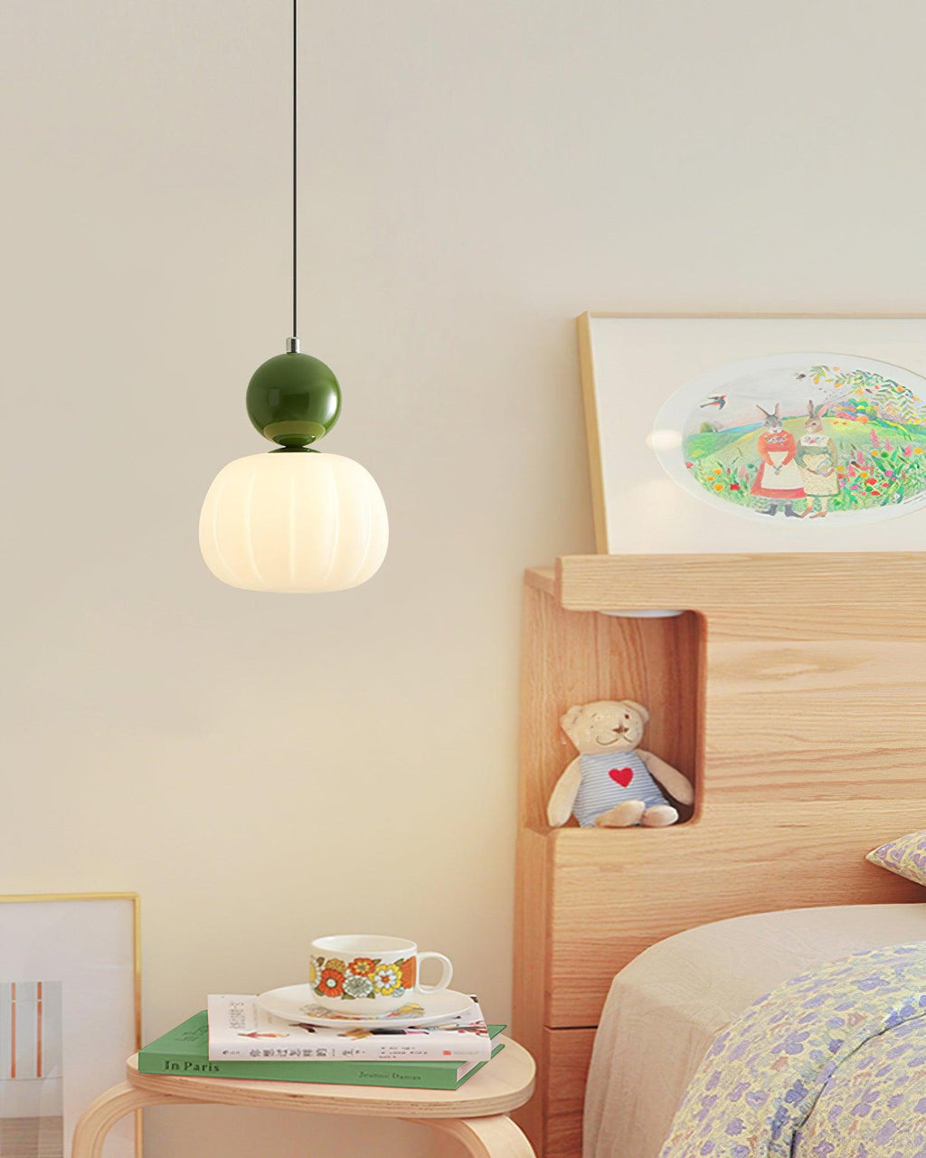 Yedra Pendant Lamp, Contemporary Resin Ceiling Light, Organic Round Hanging Lamp for Dining Room, Living Room and Bedroom