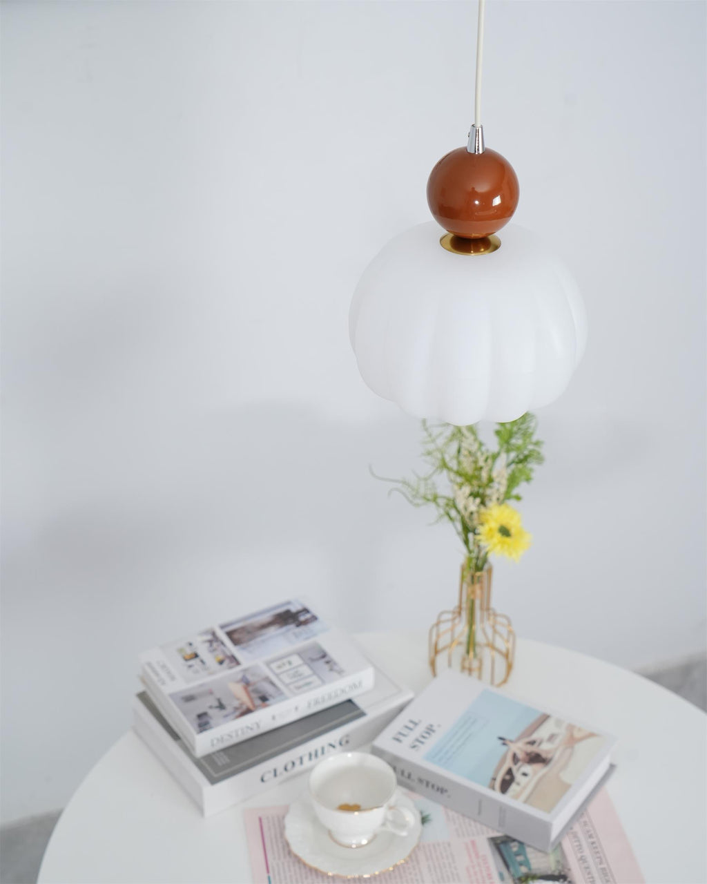 Yedra Pendant Lamp, Contemporary Resin Ceiling Light, Organic Round Hanging Lamp for Dining Room, Living Room and Bedroom