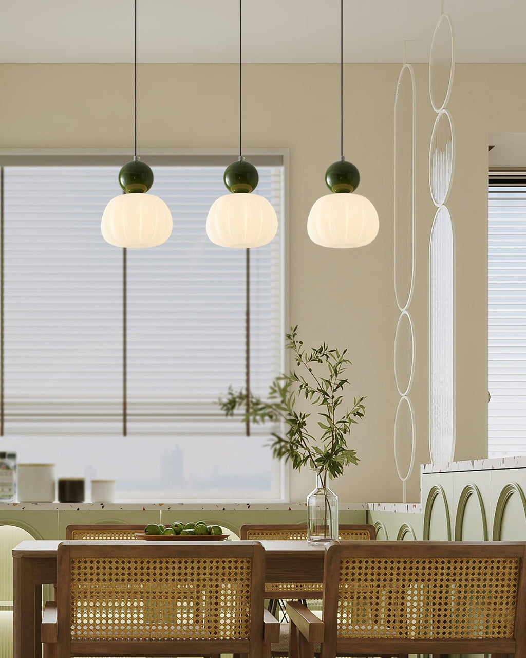 Yedra Pendant Lamp, Contemporary Resin Ceiling Light, Organic Round Hanging Lamp for Dining Room, Living Room and Bedroom