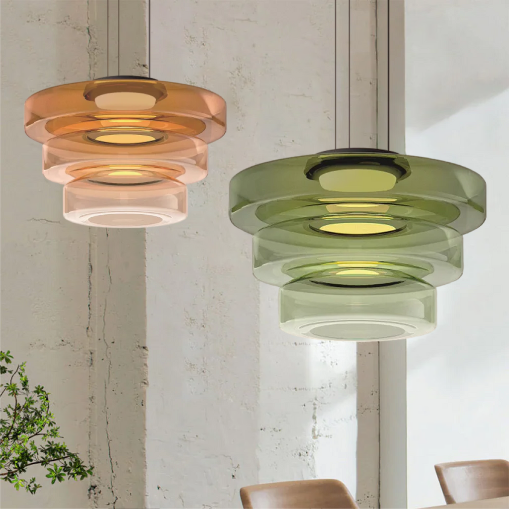 Glass Pendant Lamp, Contemporary Bauhaus Style Glass Ceiling Light, Hanging Lamp for Dining Room, Living Room and Bedroom