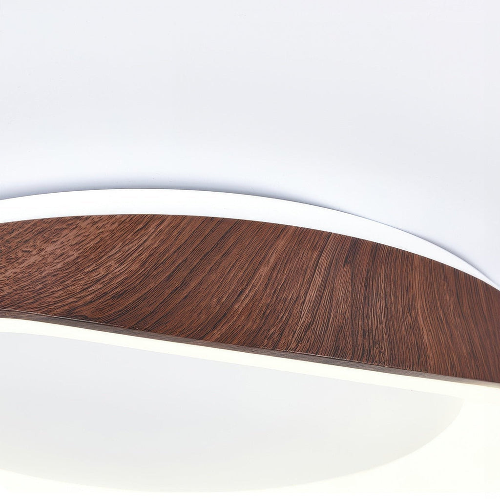 Nordic Artistic Wood Grain Ceiling Light, Scandinavian Solid Wood LED Flush Lamp for Living Room, Bedroom, Hallway and Open Plan Spaces