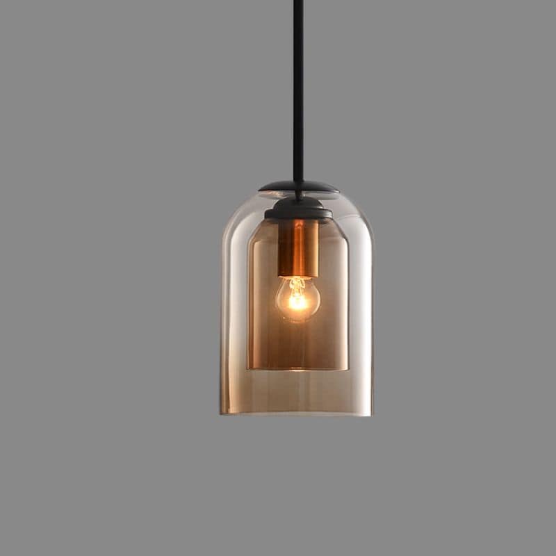 Glass Pendant Light, Scandinavian Hand Blown Glass Ceiling Light, Hanging Lamp for Dining Room, Living Room and Kitchen Island