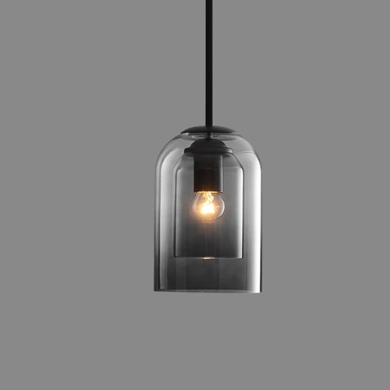 Mica Mid Century Pendant Lamp, Vintage Double Glass Shade Ceiling Light for Dining Room, Living Room and Kitchen Island