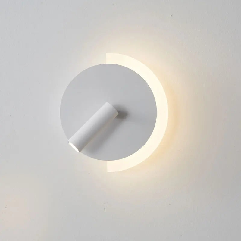 LunaSpot Wall Light, Minimalist LED Bedside Wall Lamp, Warm Modern Wall Sconce for Bedroom, Reading Nook, Hallway and Living Room