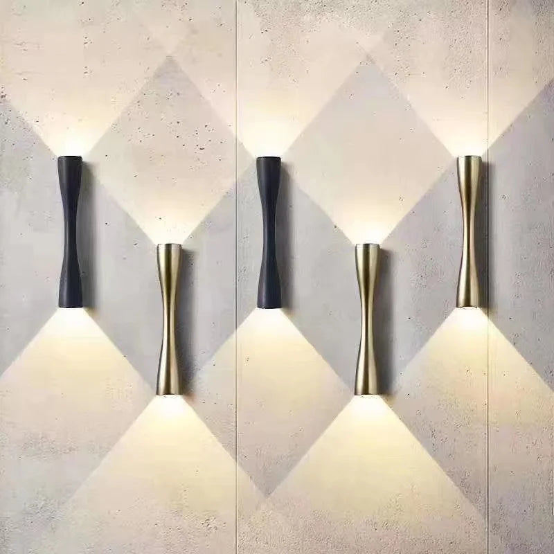 Modern Gold Wall Light, Scandinavian Waterproof Wall Lamp, Up and Down Accent Sconce for Living Room, Bedroom and Hallway