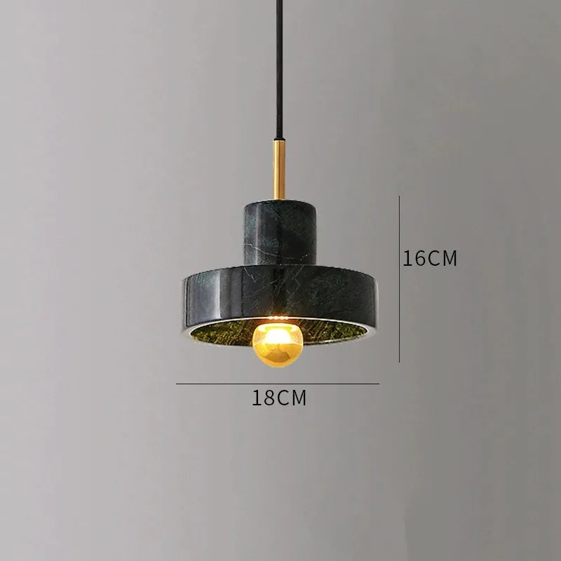 Marble Pendant Lamp, Minimalist Natural Stone Postmodern Hanging Light for Dining Room, Living Room, Bedroom and Kitchen Island