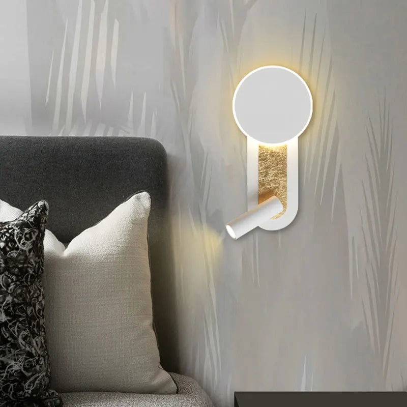 HaloBeam Wall Light, Scandinavian LED Wall Lamp, Warm Minimalist Wall Sconce for Living Room, Bedroom, Hallway and Stairway