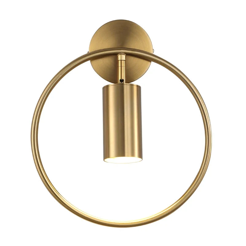 Halo Wall Light, Scandinavian Gold Ring Wall Sconce, Soft Indirect Wall Light for Living Room, Bedroom, Hallway and Open Plan Spaces