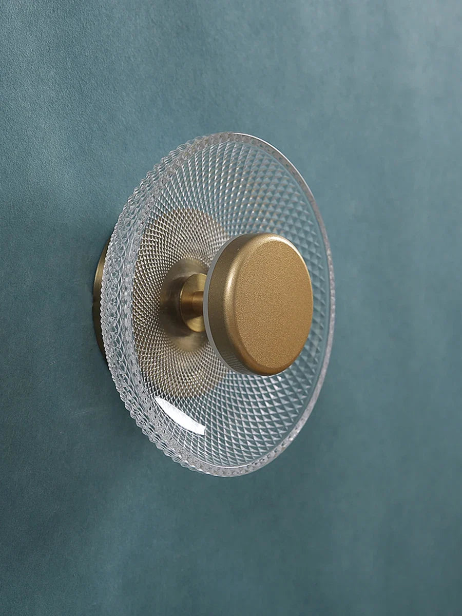 Modern Coloured Glass Wall Lamp, Minimalist Textured Glass LED Sconce, Warm Wall Light for Living Room, Bedroom, Hallway and Stairs