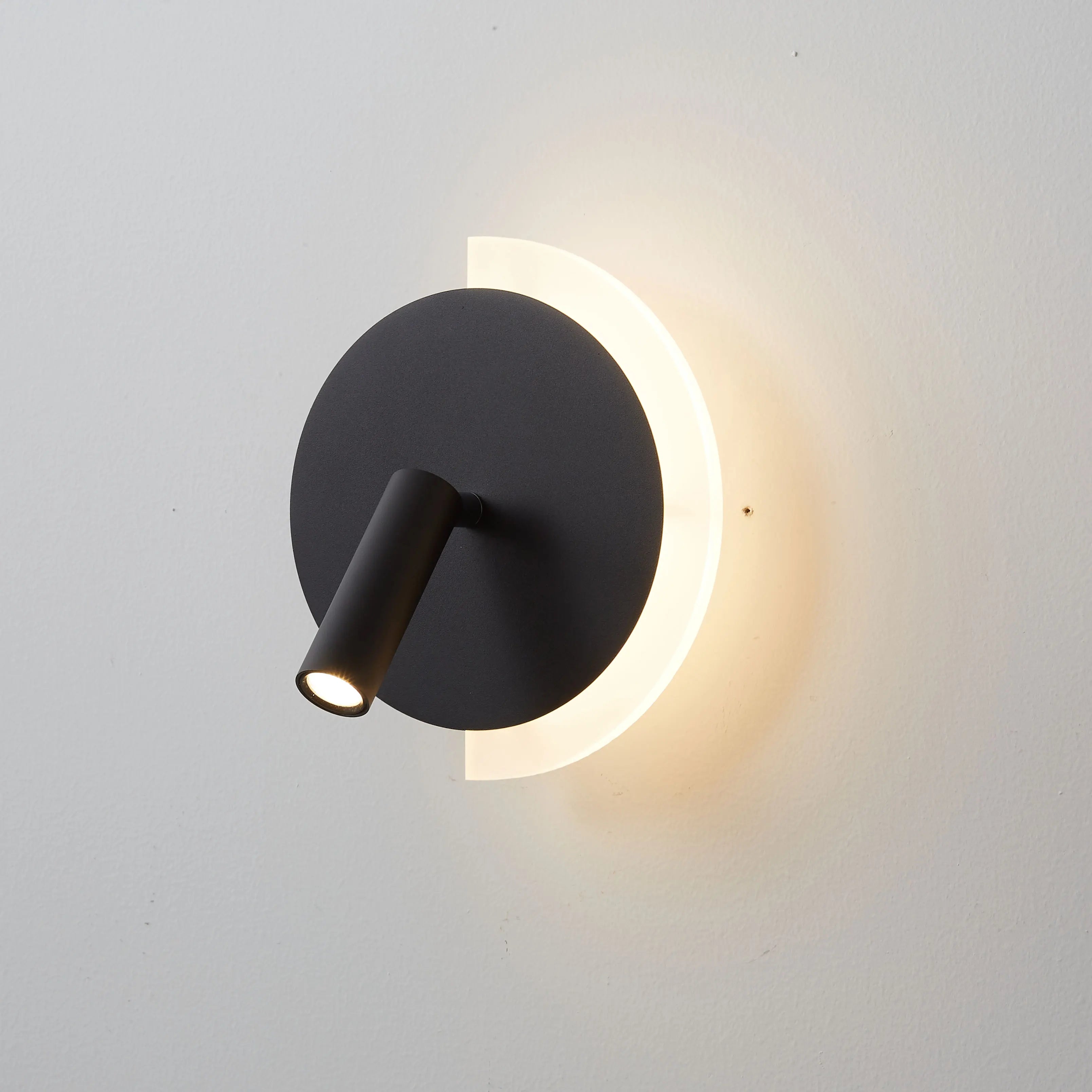 LunaSpot Wall Light, Minimalist LED Bedside Wall Lamp, Warm Modern Wall Sconce for Bedroom, Reading Nook, Hallway and Living Room