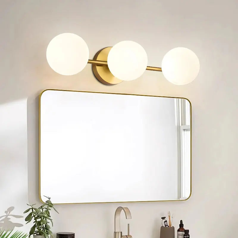 Modern Nordic Glass Ball Wall Light, Scandinavian Triple Glass Globe Wall Sconce for Living Room, Bedroom and Hallway