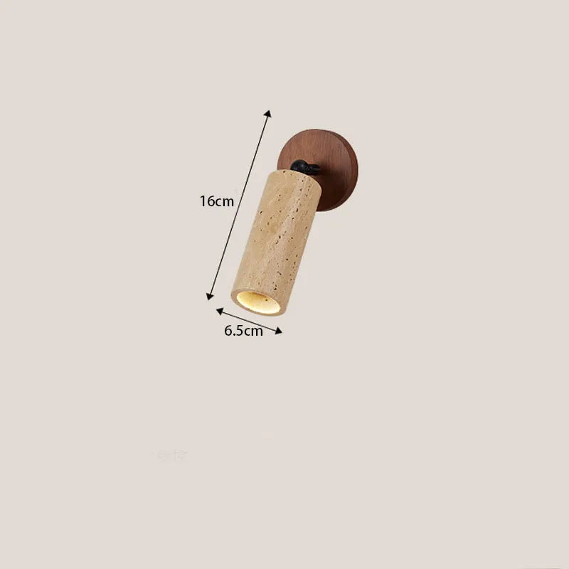 Huangdong Wall Lamp, Luxury Solid Wood and Marble Look Stone Wall Sconce for Living Room, Bedroom and Hallway