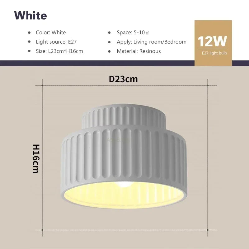Nordic Ripple Ceiling Light, Scandinavian Rippled Diffuser Flush Mount Lamp for Living Room, Bedroom, Hallway and Landing