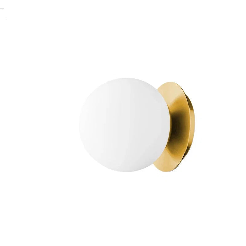 Nordic Globe Glass Wall Lamp, Scandinavian Glass Globe Wall Sconce for Bedroom, Bathroom, Hallway and Living Room