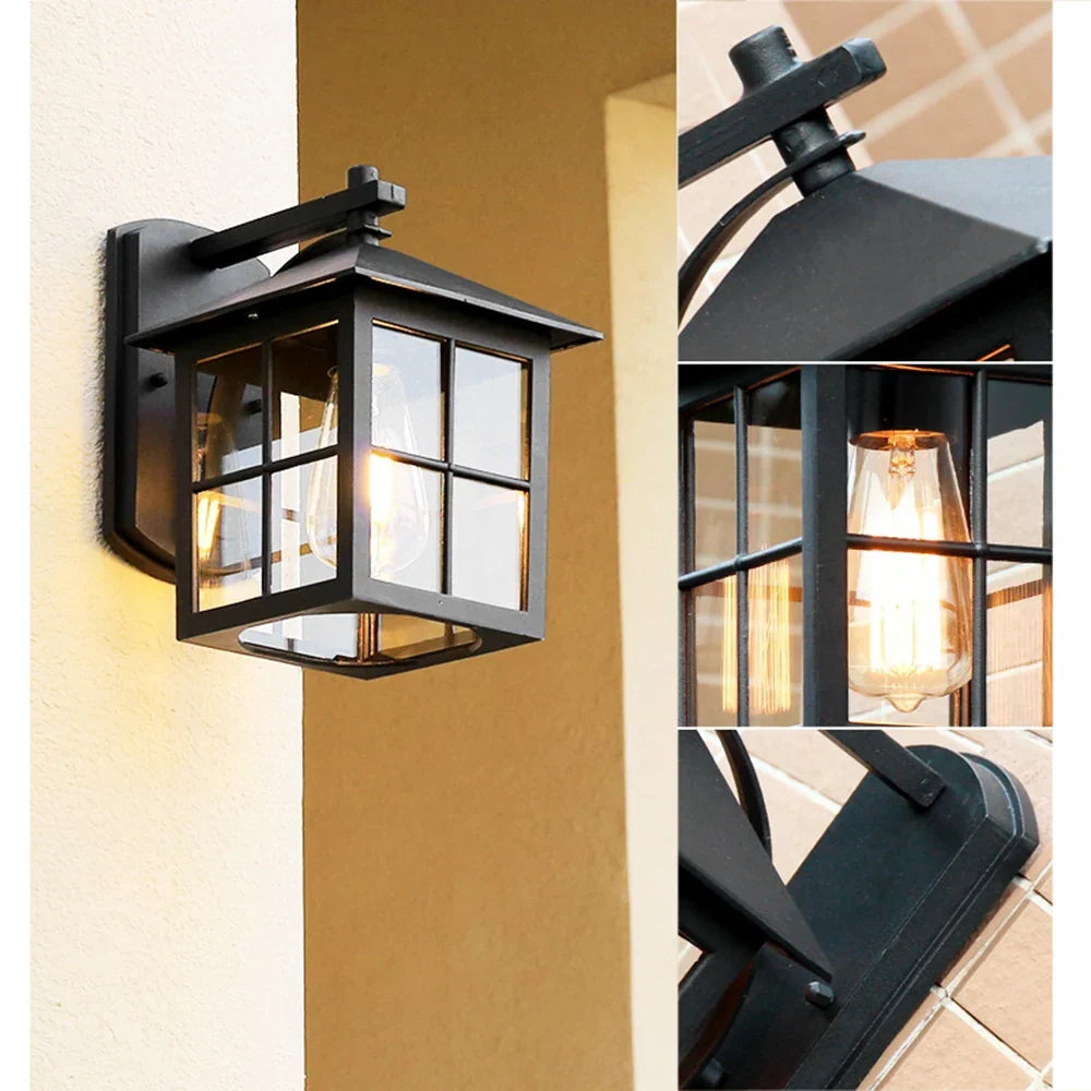 Camden Outdoor Wall Lamp, Vintage E27 Lantern Wall Sconce, Weather Ready Exterior Light for Garden, Porch, Front Door and Hallway