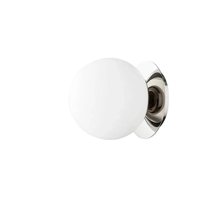 Nordic Globe Glass Wall Lamp, Scandinavian Glass Globe Wall Sconce for Bedroom, Bathroom, Hallway and Living Room