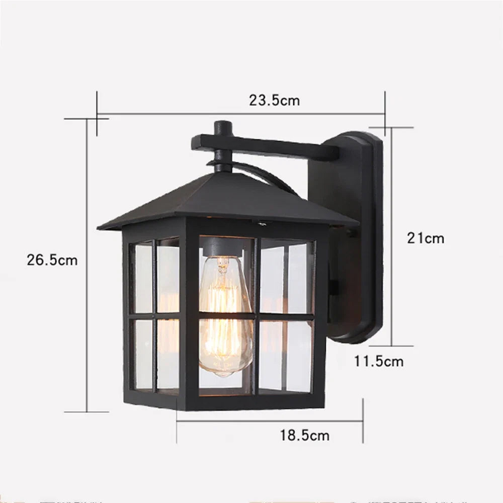 Camden Outdoor Wall Lamp, Vintage E27 Lantern Wall Sconce, Weather Ready Exterior Light for Garden, Porch, Front Door and Hallway