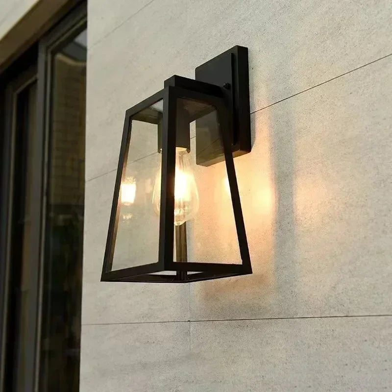 Verona Outdoor Wall Lamp, Minimalist European Modern Lantern Wall Light, Weatherproof Outdoor Sconce for Garden, Porch and Front Door