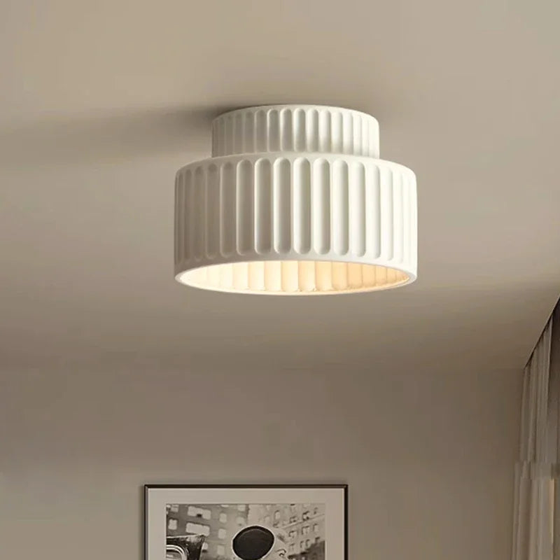 Nordic Ripple Ceiling Light, Scandinavian Rippled Diffuser Flush Mount Lamp for Living Room, Bedroom, Hallway and Landing