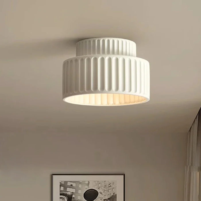 Nordic Ripple Ceiling Light, Scandinavian Rippled Diffuser Flush Mount Lamp for Living Room, Bedroom, Hallway and Landing