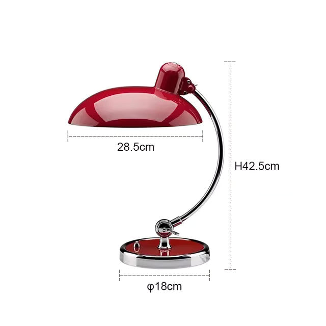 ScandiArc Table Lamp, Scandinavian Brushed Metal Curved Desk Lamp, Arc Accent Light for Home Office, Study and Living Room