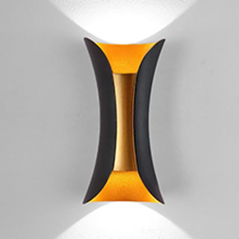 Modern Black and Gold Wall Light, Minimalist Waterproof LED Wall Lamp for Living Room, Bedroom, Hallway and Bathroom
