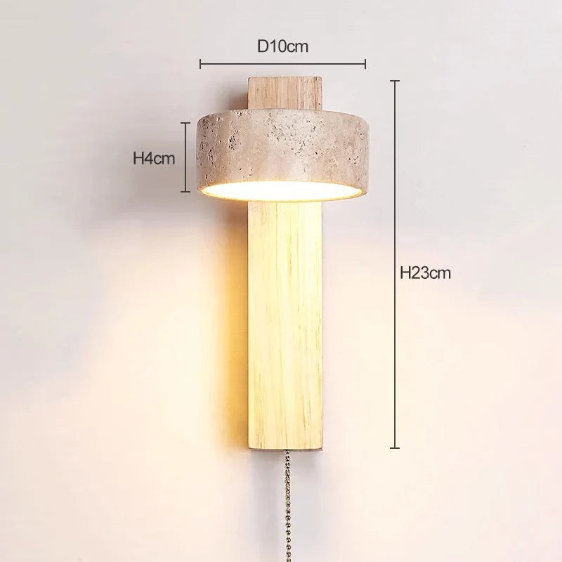 Éclat Wall Lamp, Contemporary Wabi Sabi Textured Wall Sconce with Pull Switch for Bedroom, Headboard, Living Room and Hallway