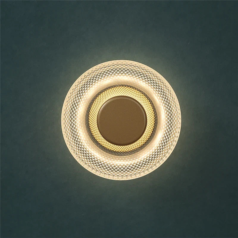 Modern Coloured Glass Wall Lamp, Minimalist Textured Glass LED Sconce, Warm Wall Light for Living Room, Bedroom, Hallway and Stairs