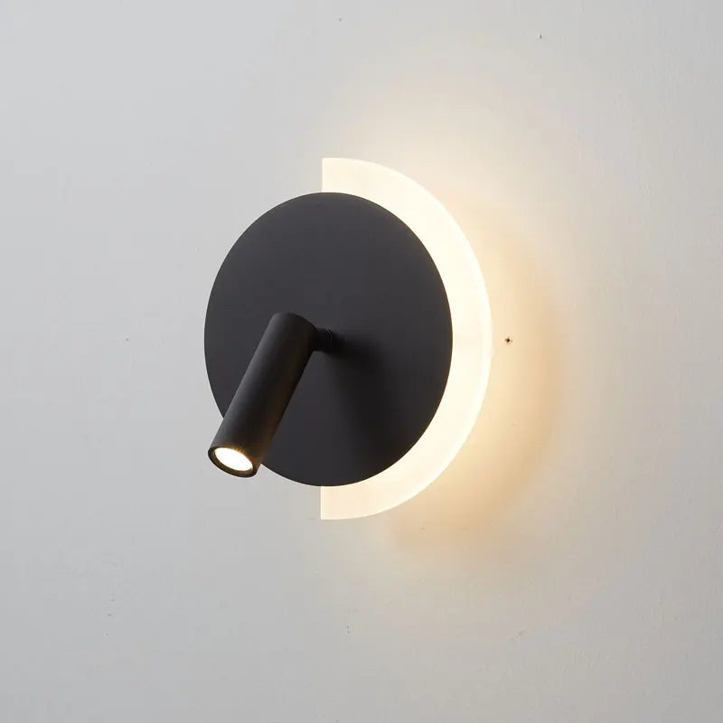 LunaSpot Wall Light, Minimalist LED Bedside Wall Lamp, Warm Modern Wall Sconce for Bedroom, Reading Nook, Hallway and Living Room