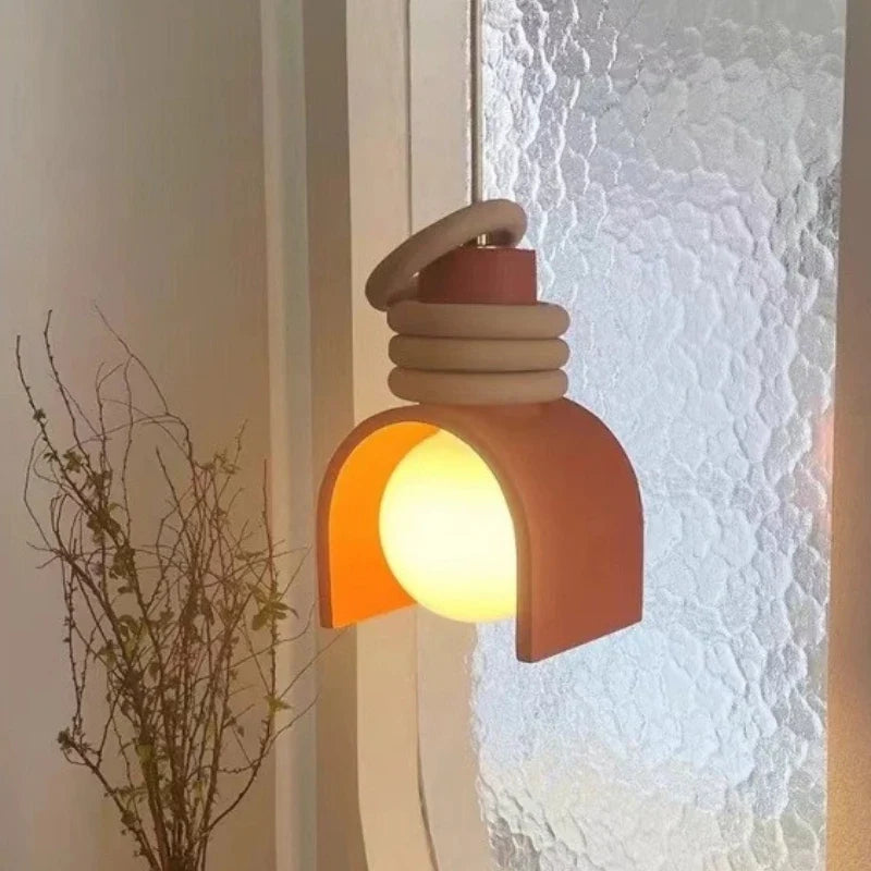 Wabi Sabi Pendant Light, Minimalist Resin Ceiling Light, Japanese Style Hanging Lamp for Dining Room, Living Room and Bedroom