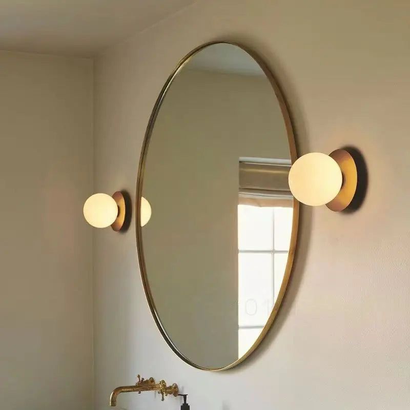 Nordic Globe Glass Wall Lamp, Scandinavian Glass Globe Wall Sconce for Bedroom, Bathroom, Hallway and Living Room