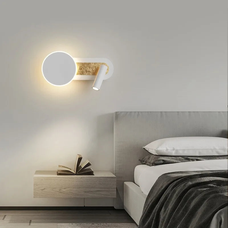 HaloBeam Wall Light, Scandinavian LED Wall Lamp, Warm Minimalist Wall Sconce for Living Room, Bedroom, Hallway and Stairway