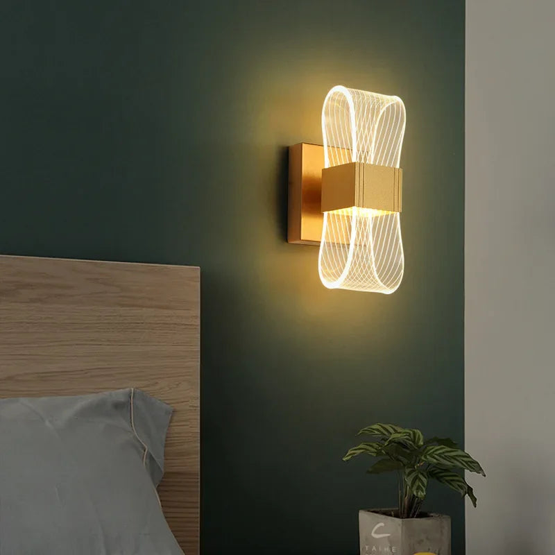 Nordic Luxury LED Wall Lamp, Scandinavian Brushed Aluminium Wall Washer Light for Living Room, Bedroom, Hallway and Stairwell