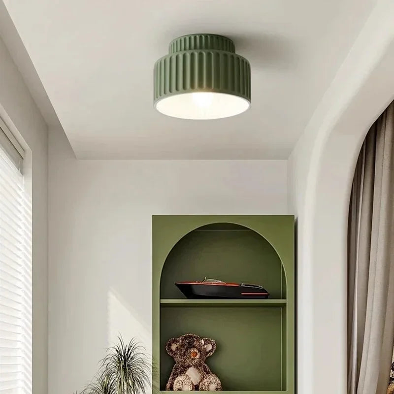 Nordic Ripple Ceiling Light, Scandinavian Rippled Diffuser Flush Mount Lamp for Living Room, Bedroom, Hallway and Landing
