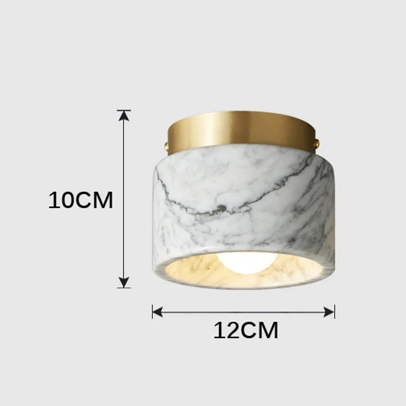 Nordic Marble Ceiling Light, Scandinavian Marble Look Stone Downlight for Hallway, Living Room, Bedroom and Landing