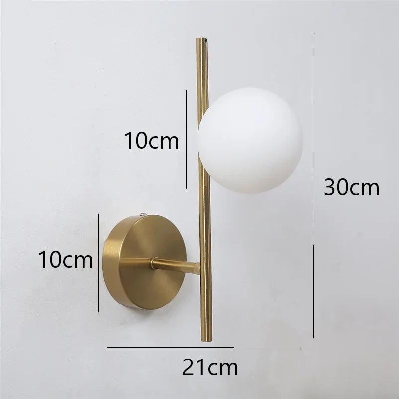 Astra Wall Light, Minimalist Dual Globe Gold Wall Sconce, Balanced Modern Wall Light for Living Room, Bedroom, Hallway and Open Plan