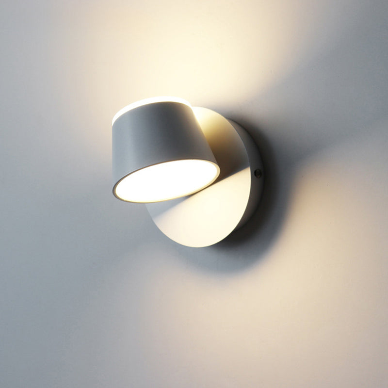 Rotatable LED Wall Lamp, Minimalist Adjustable Integrated LED Wall Sconce for Bedroom, Living Room, Hallway and Home Office