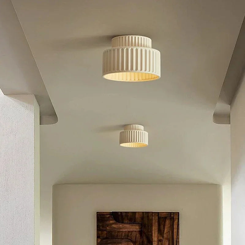 Nordic Ripple Ceiling Light, Scandinavian Rippled Diffuser Flush Mount Lamp for Living Room, Bedroom, Hallway and Landing